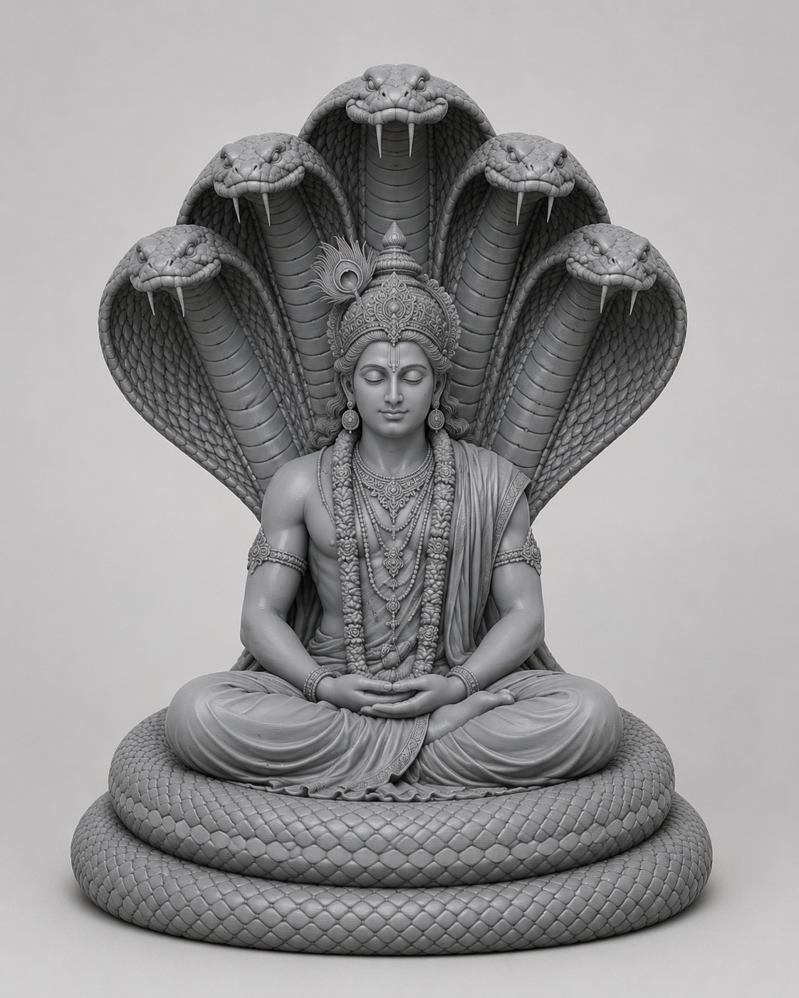 Vishnu Shyan Mudra On Sheshnaag 3D Model (5 Inch)